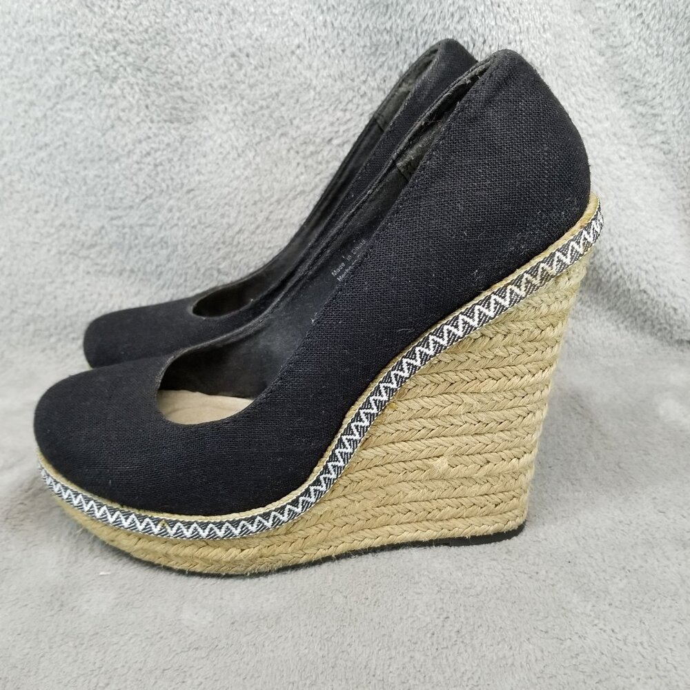 Call It Spring Shoes Womens Size 8.5 Black Wedge Heel Espadrilles *Read*